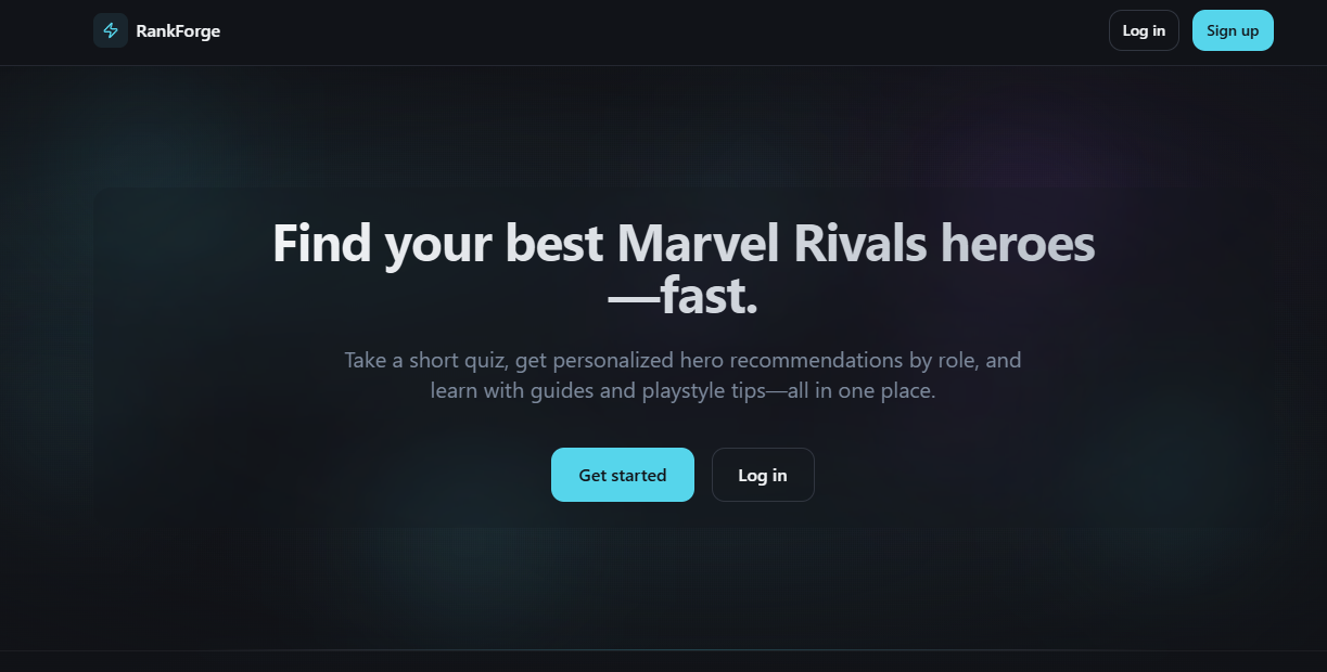 RankForge — hero recommendation platform